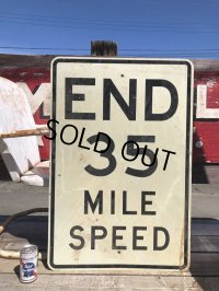 Vintage Road Sign END 35 MILE SPEED (B242) 