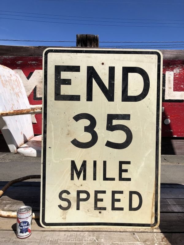 画像1: Vintage Road Sign END 35 MILE SPEED (B242) 