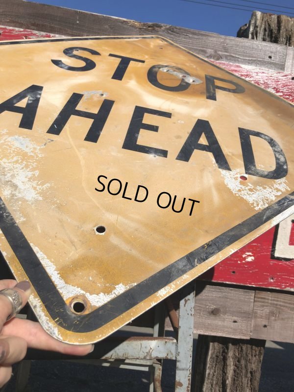画像6: Vintage Road Sign STOP AHEAD (B237) 