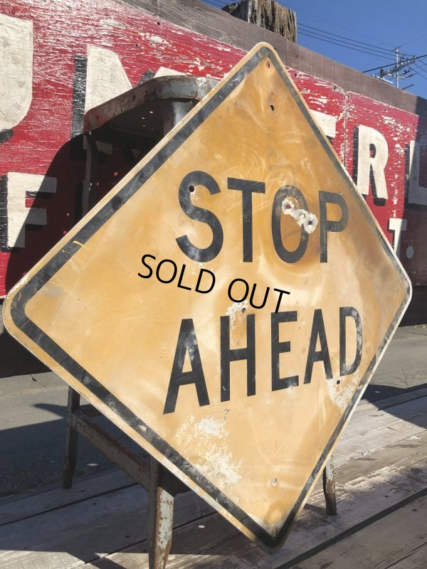 画像3: Vintage Road Sign STOP AHEAD (B237) 