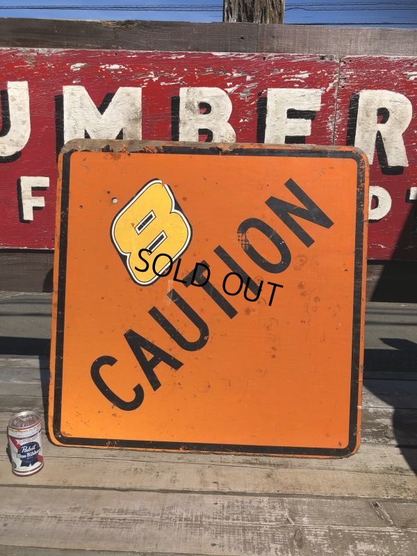 画像7: Vintage Road Sign CAUTION (B246)