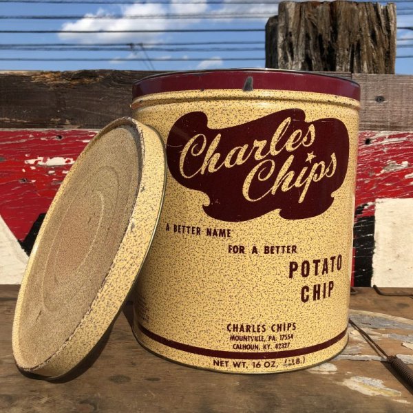 画像1: Vintage Tin Can Charles Chips (B261)