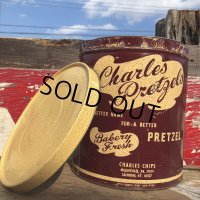 Vintage Tin Can Charles Pretzels (B259)