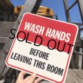 70s Vintage Cardboard Sign WASH HANDS (B298)