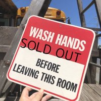 70s Vintage Cardboard Sign WASH HANDS (B298)