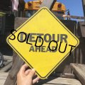 70s Vintage Cardboard Sign DETOUR AHEAD (B308)