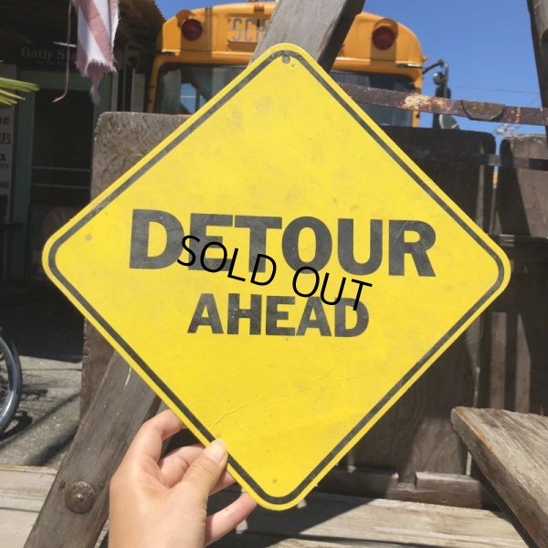 画像1: 70s Vintage Cardboard Sign DETOUR AHEAD (B308)