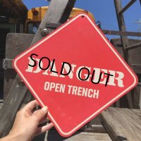 70s Vintage Cardboard Sign DANGER (B310)