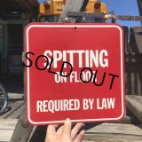 70s Vintage Cardboard Sign SPITTING (B314)