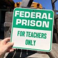 画像1: 70s Vintage Cardboard Sign FEDERAL PRISON (B300) (1)