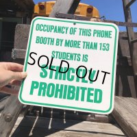 70s Vintage Cardboard Sign STRICTLY PROHIBITED (B302)