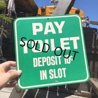 70s Vintage Cardboard Sign PAY TOILET (B301)