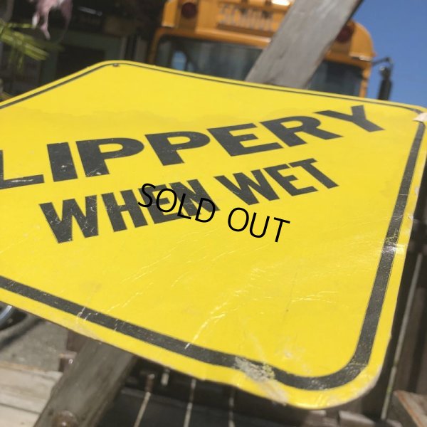 画像3: 70s Vintage Cardboard Sign SLIPPERY (B294)