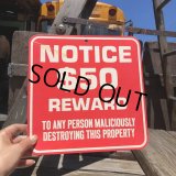 70s Vintage Cardboard Sign NOTICE $50 (B318)