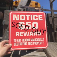 70s Vintage Cardboard Sign NOTICE $50 (B318)