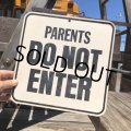 70s Vintage Cardboard Sign PARENTS DO NOT ENTER (B321)