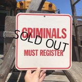 70s Vintage Cardboard Sign CRIMINALS (B315)
