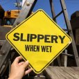 画像1: 70s Vintage Cardboard Sign SLIPPERY (B294) (1)