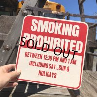 70s Vintage Cardboard Sign SMOKING PROHIBITED (B317)