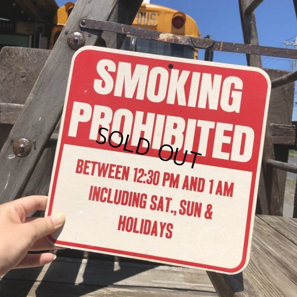 画像1: 70s Vintage Cardboard Sign SMOKING PROHIBITED (B317)