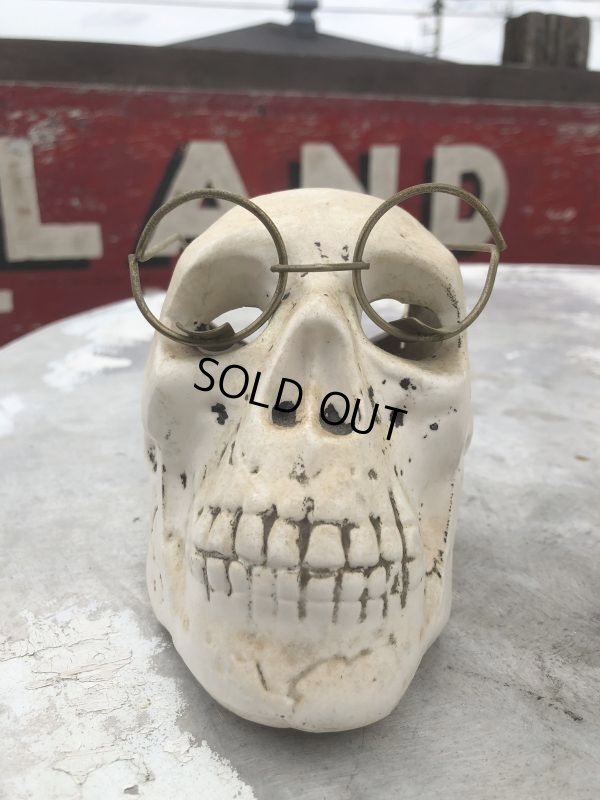 画像7: Vintage Skull w/Glasses Ceramic Ashtray (B322)