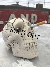 Vintage Skull w/Glasses Ceramic Ashtray (B322)
