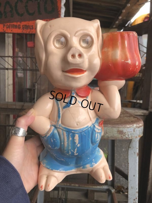 画像10: 50s Vintage Plastic Piggy Coin Bank (B342)