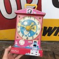 Vintage Fisher Price Music Box Teaching Clock (B343)