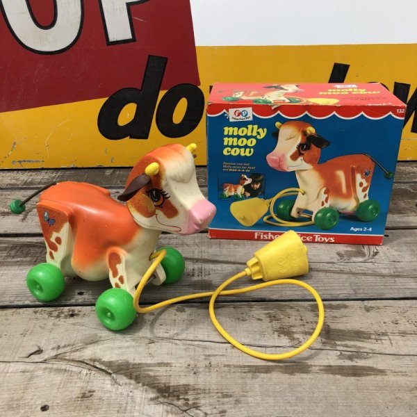 画像1: 70s Vintage Fisher Price Toys Molly Moo Cow #132 (B355)