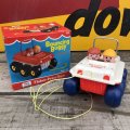 70s Vintage Fisher Price Toys Bouncing Buggy #122 (B353)