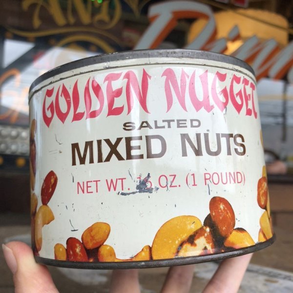 画像1: Vintage Tin Can Golden Nugget Mixed Nuts (B363)