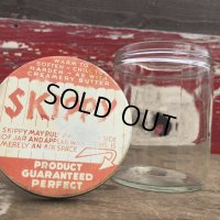 Vintage SKIPPY Peanut Butter Glass Jar (B365)