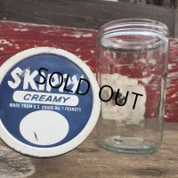 Vintage SKIPPY Peanut Butter Glass Jar 16oz (B368)