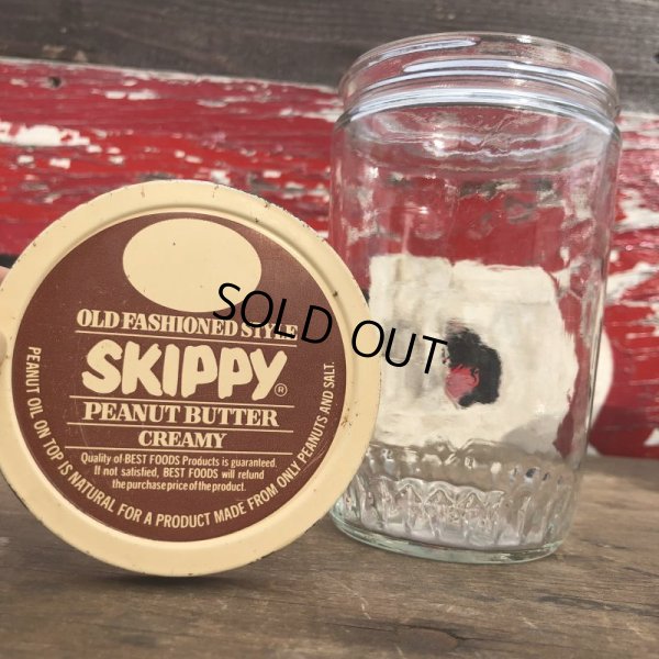 画像1: Vintage SKIPPY Peanut Butter Glass Jar 16oz (B369)