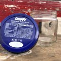 Vintage SKIPPY Peanut Butter Glass Jar 12oz (B363)