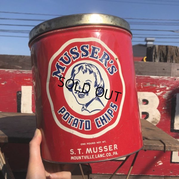 画像9: Vintage Musser's Potato Chips Tin Can (B385)