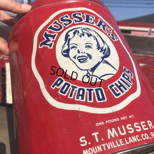 画像3: Vintage Musser's Potato Chips Tin Can (B385)