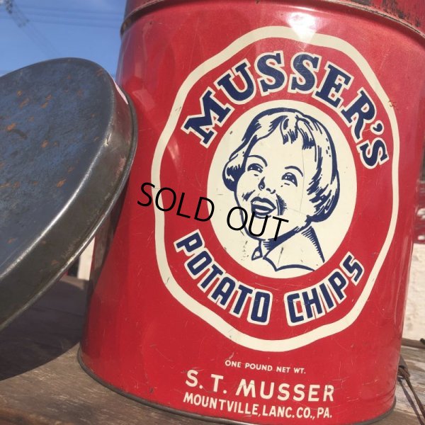 画像2: Vintage Musser's Potato Chips Tin Can (B385)