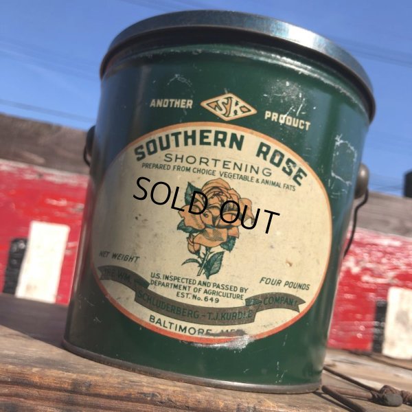 画像4: Vintage Southern Rose Shortening Tin Can (B384)