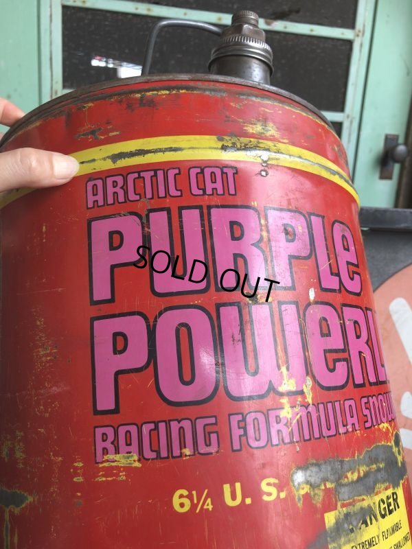 画像8: Vintage ARCTIC CAT Snowmobile Purple Powerlube Oil Can (B389)
