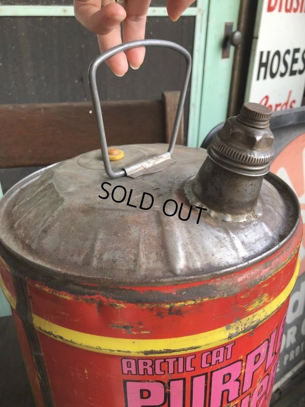 画像3: Vintage ARCTIC CAT Snowmobile Purple Powerlube Oil Can (B389)