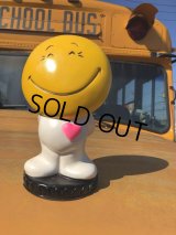 70s Vintage Play Pal Smiley Face Plastic Coin Bank (B390) 