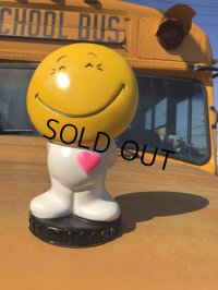 70s Vintage Play Pal Smiley Face Plastic Coin Bank (B390) 