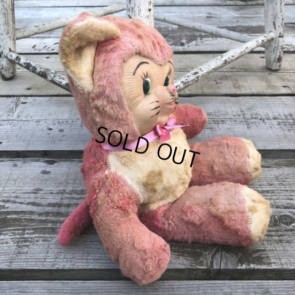 画像3: Vintage Rubber Face Doll Pink Kitty Cat (B393)