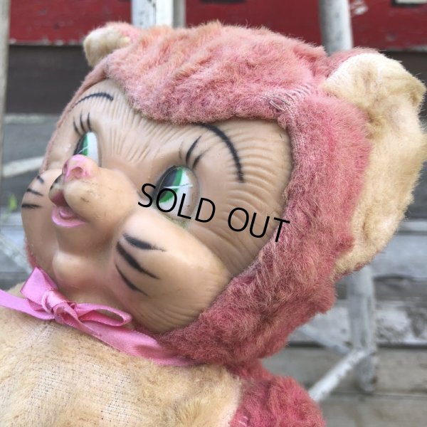 画像8: Vintage Rubber Face Doll Pink Kitty Cat (B393)