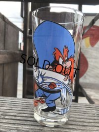 70s Vintage Pepsi Glass  Yosemite Sam & Speedy Gonzales (B401)
