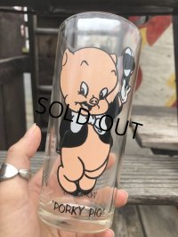 70s Vintage Pepsi Glass Porky Pig (B419)