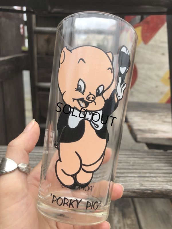 画像1: 70s Vintage Pepsi Glass Porky Pig (B419)