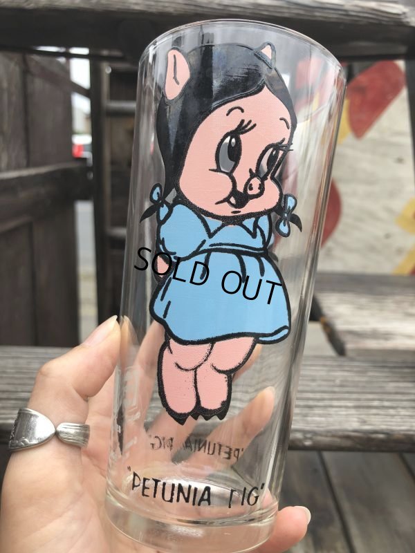 画像1: 70s Vintage Pepsi Glass Petunia Pig (B420)