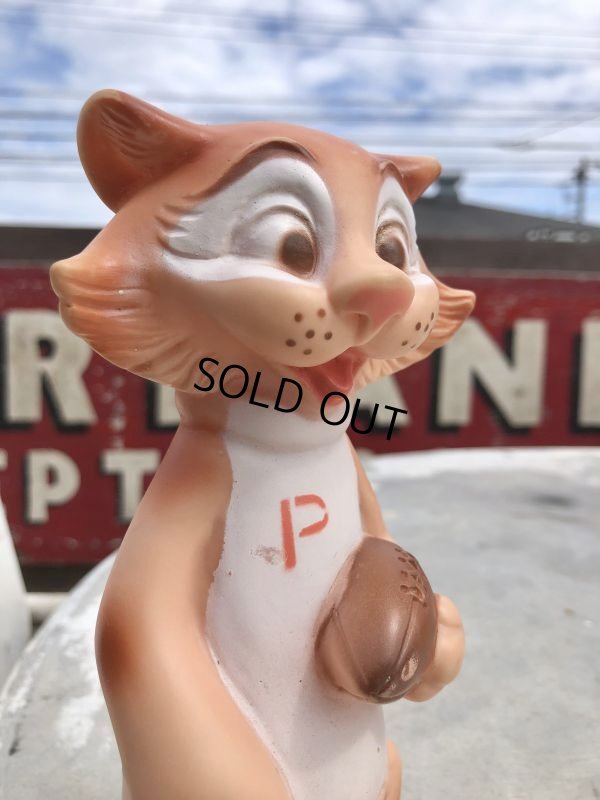 画像7: 50s Vinatge Tiger Cat Football Mascot Rubber Doll (B427)